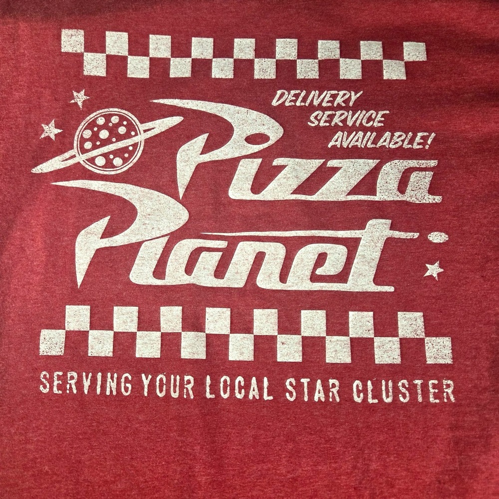 Disney Pixar Toy Story Pizza Planet T Shirt Mens M Red Heather Graphic Tee